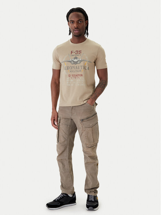 Aeronautica Militare Aeronautica Militare Tricou 261TS2536UJ00641 Bej Regular Fit