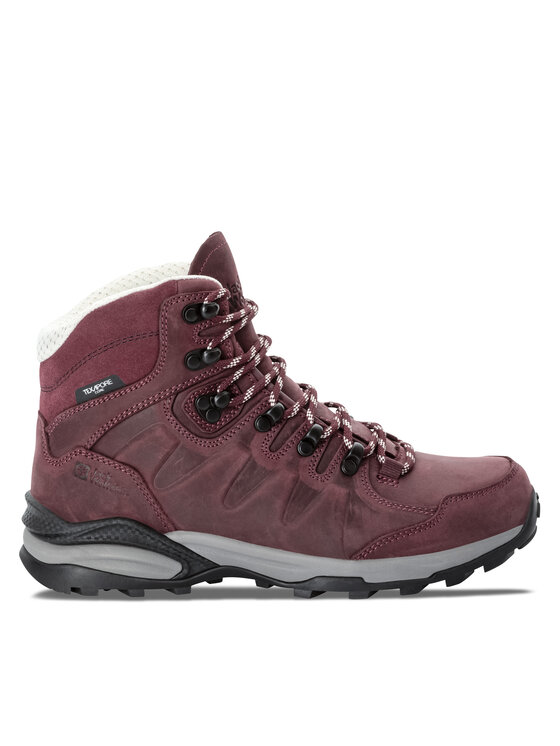 Jack Wolfskin Trekking čevlji Refugio Prime Texapore Mid W 4059701 Bordo Rdeča