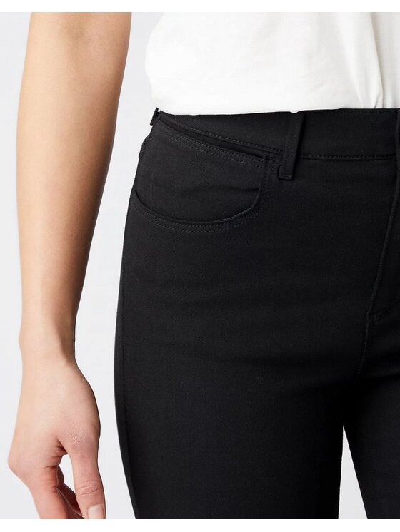 Wrangler Wrangler Jeansy HIGH RISE SKINNY Czarny Skinny Fit
