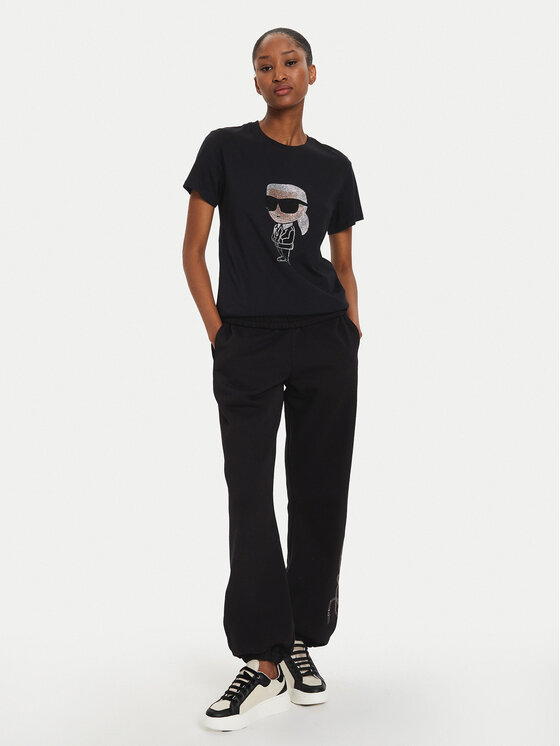 KARL LAGERFELD KARL LAGERFELD T-Shirt Ikonik 2.0 230W1770 Černá Regular Fit