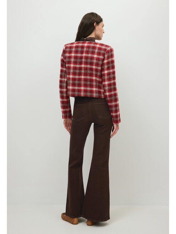BIZUU BIZUU Marynarka SANANY CHECKED BLAZER Czerwony Standard Fit