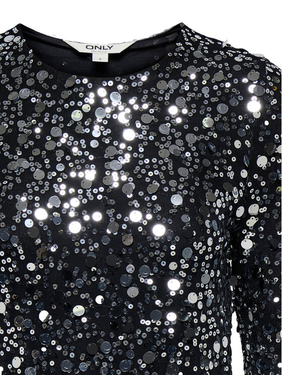 ONLY ONLY Koktejlové šaty Anika 15358384 Čierna Loose Fit