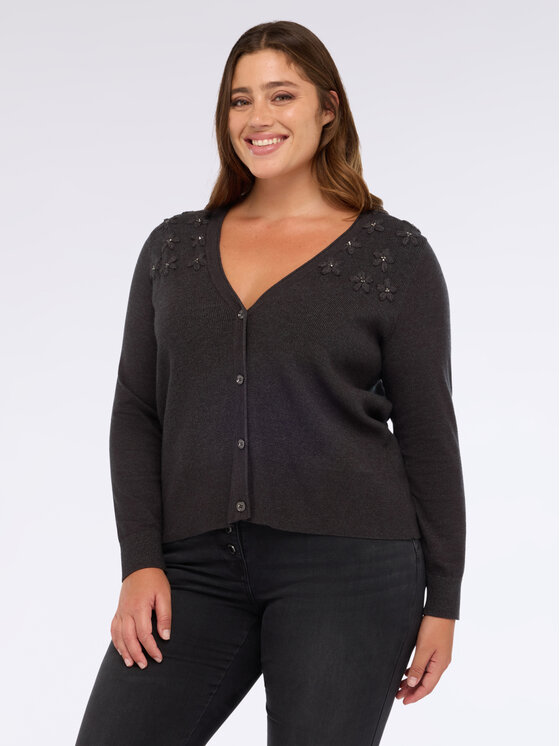 Fiorella Rubino Fiorella Rubino Cardigan M802L008201N023 Grigio Regular Fit