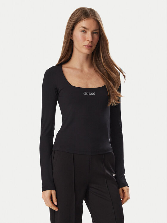 Guess Guess Блузка V6BP05 K6318 Чорний Slim Fit