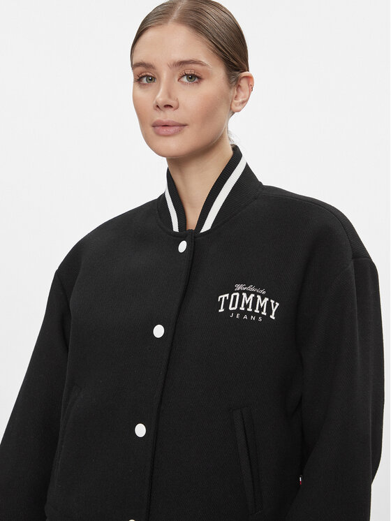 Tommy Jeans Tommy Jeans Bunda bomber Varsity DW0DW17236 Černá Relaxed Fit