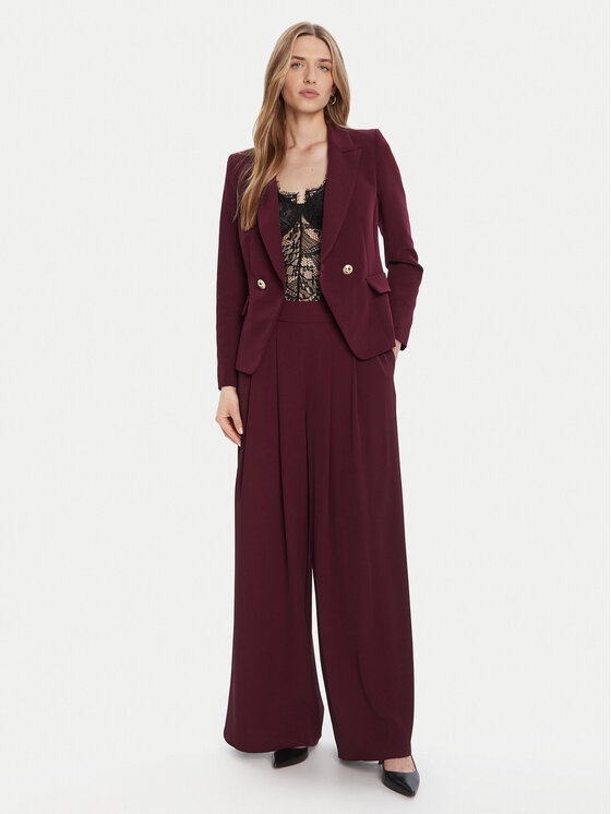 Rinascimento Rinascimento Palazzo nohavice CFC0125495003 Bordová Wide Leg