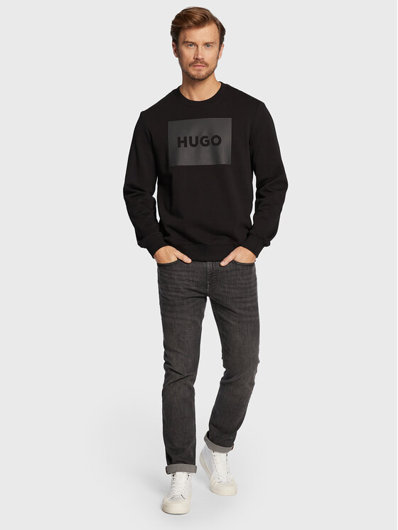 HUGO Hugo Džemperis ar kapuci Duragol222 50467944 Melns Regular Fit
