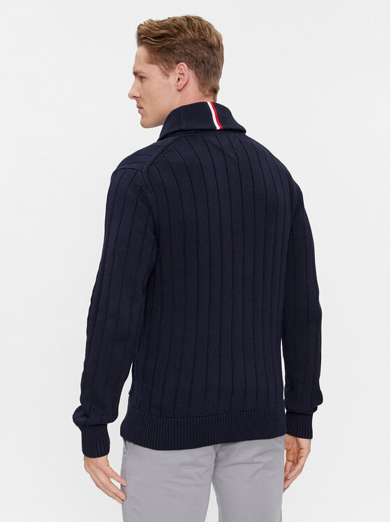 Tommy Hilfiger Tommy Hilfiger Kardigan Classic MW0MW33455 Granatowy Regular Fit