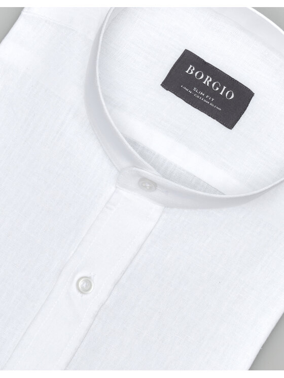 Borgio Borgio Koszula lentella_00586 Biały Slim Fit