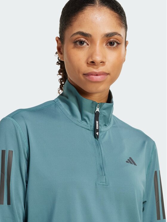 adidas adidas Bluza Own the Run Half-Zip Zielony Regular Fit