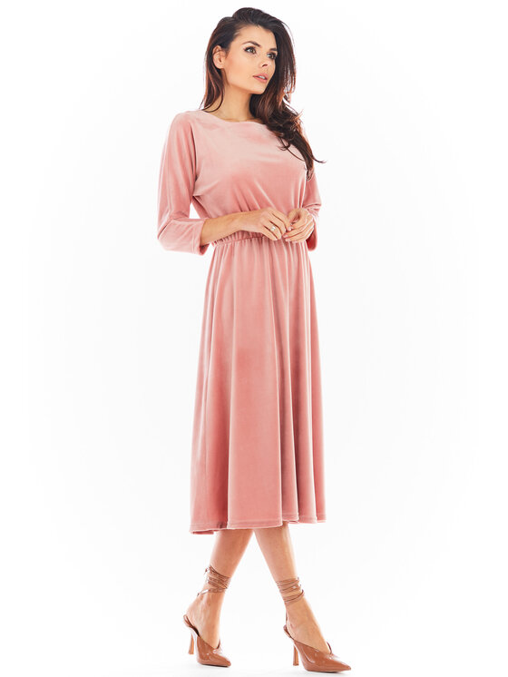Awama Awama Vestito di maglia A407 Rosa Basic Fit