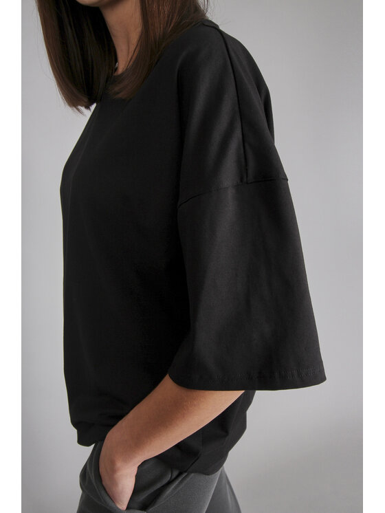 OPRA OPRA T-Shirt OP-RIHAM-BLACK Czarny Oversize