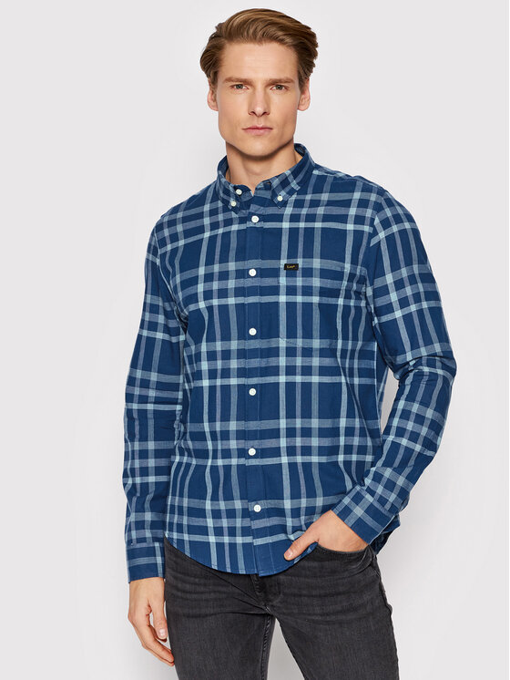 Lee Lee Πουκάμισο Button Down L880OEUD 112145645 Μπλε Regular Fit