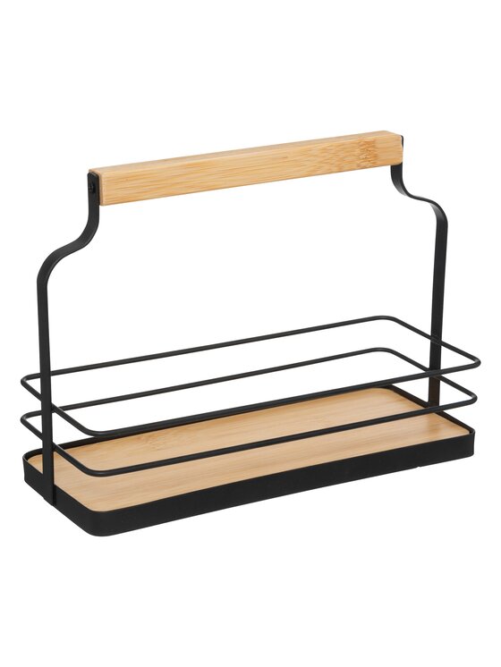 MIAhome MIAhome Organizer  koszyk na przyprawy na 10 słoiczków 21,5x16x9 cm Czarny