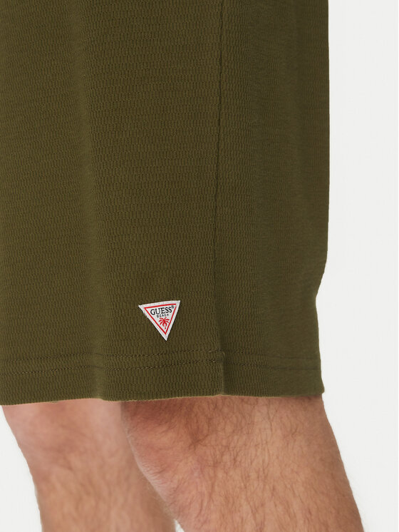 Guess Guess Szorty sportowe F5GD00 KC5Y1 Khaki Regular Fit
