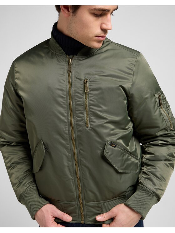 Lee Lee Kurtka bomber Bomber Zielony Regular Fit