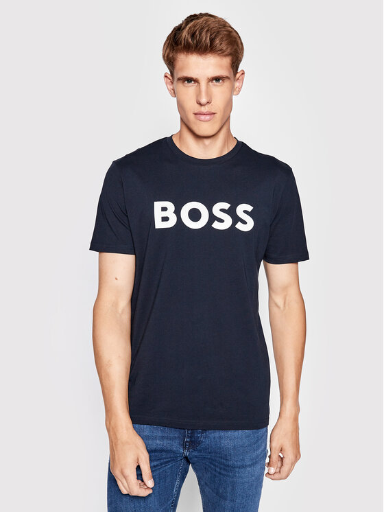 Boss T-krekls Thinking 1 50481923 Tumši zils Regular Fit