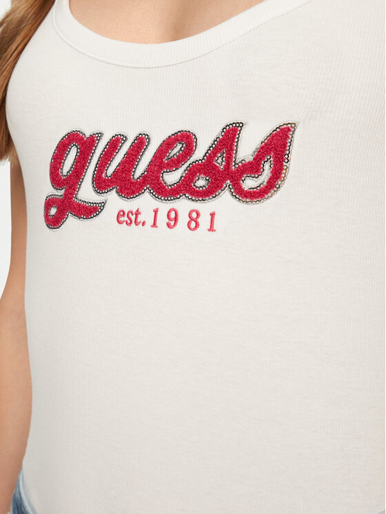 Guess Guess Top W5RP03 KA0H1 Alb Regular Fit