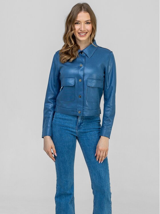 Perso Perso Bunda pro přechodné období BLE262676F Modrá Regular Fit