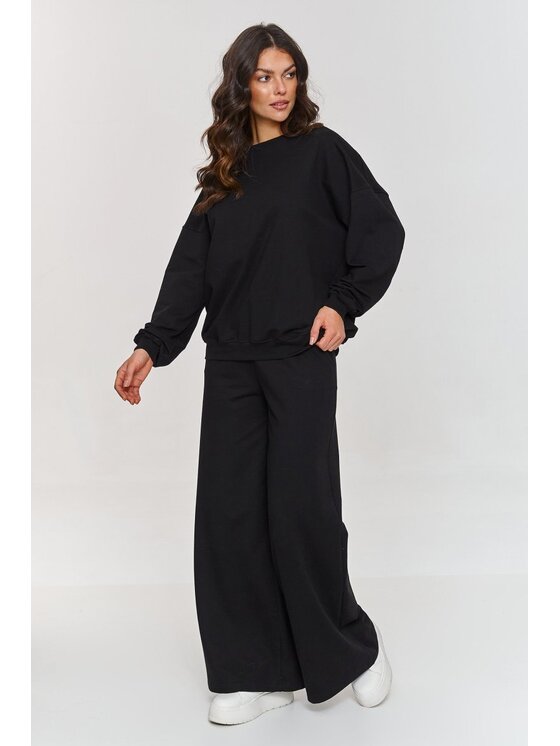 Makadamia Makadamia Dres M863 Czarny Oversize