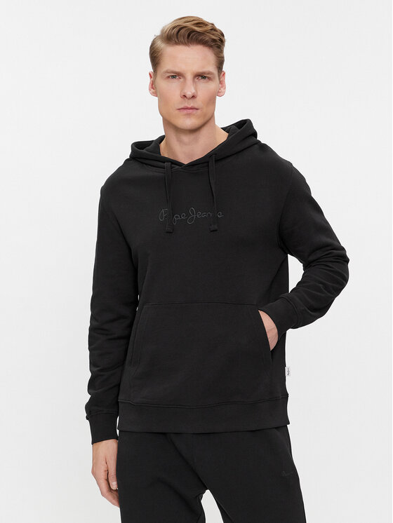 Pepe Jeans Džemperis ar kapuci Joe Hoodie PM582573 Melns Regular Fit