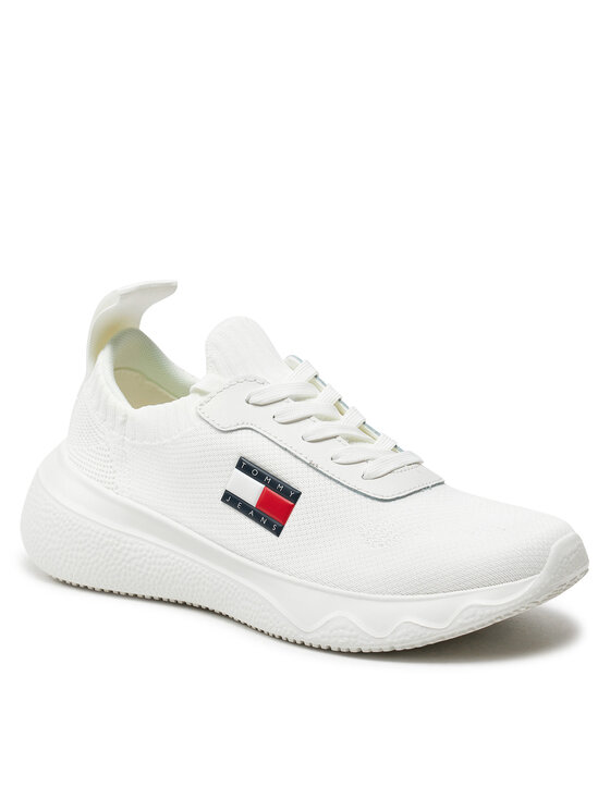 Tommy Jeans Tommy Jeans Sneakersy Tjw Knit Runner EN0EN02564 Écru