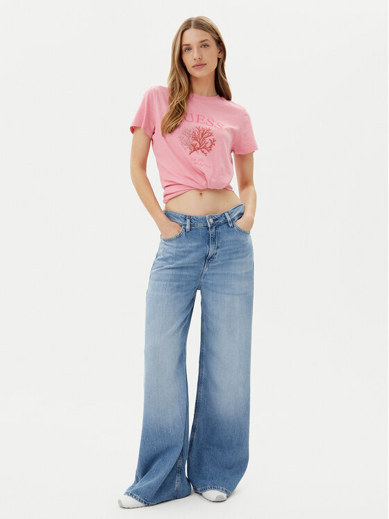 Guess Guess Póló E5GI03 K8G01 Rózsaszín Regular Fit