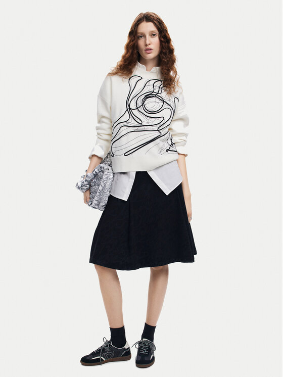 Desigual Desigual Светр Montpellier Lacroix 24WWJF55 Білий Loose Fit