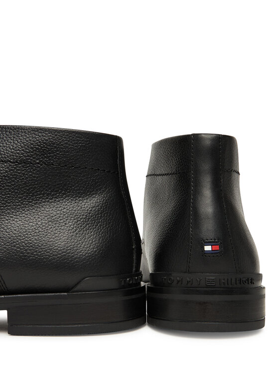 Tommy Hilfiger Tommy Hilfiger Auliniai batai Corporate Hilfiger Lth Boot FM0FM05697 Juoda
