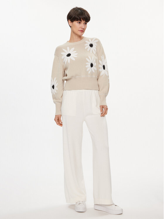 United Colors Of Benetton United Colors Of Benetton Spodnie dresowe 1294DF009 Écru Relaxed Fit