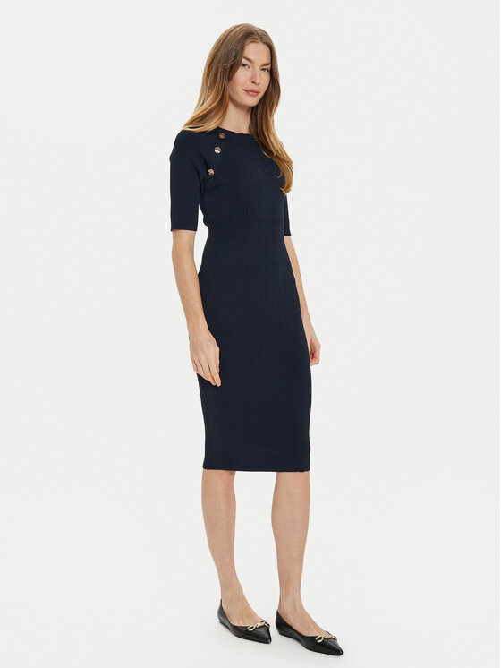 Motivi Motivi Трикотажна сукня 76426000106N Чорний Regular Fit