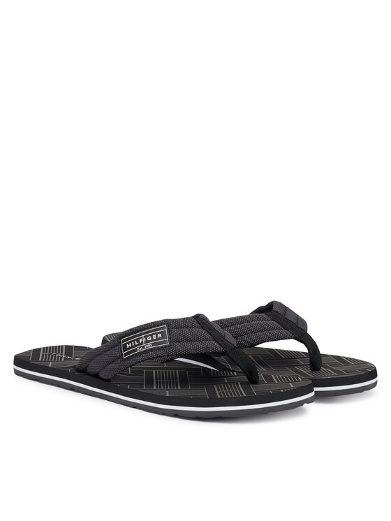 Tommy Hilfiger Tommy Hilfiger Flip-flops Flag Patch Beach FM0FM06004 Fekete