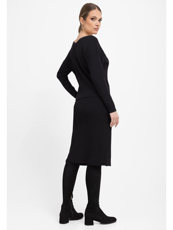 Volcano Volcano Sukienka codzienna S-TIKA Czarny Regular Fit