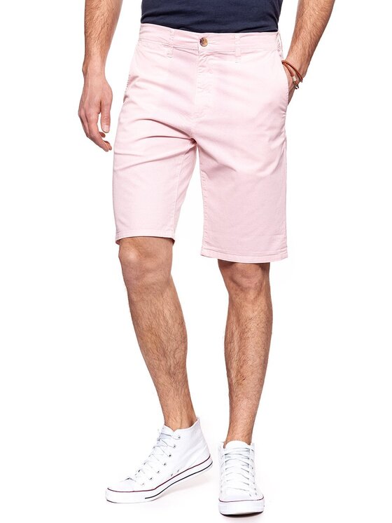 Wrangler Wrangler Szorty materiałowe CHINO SHORT Różowy Regular Fit