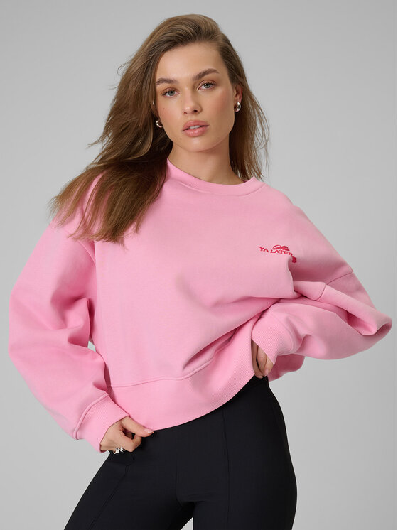 4F 4F Bluza WINTER CLUB Różowy jasny Loose Fit