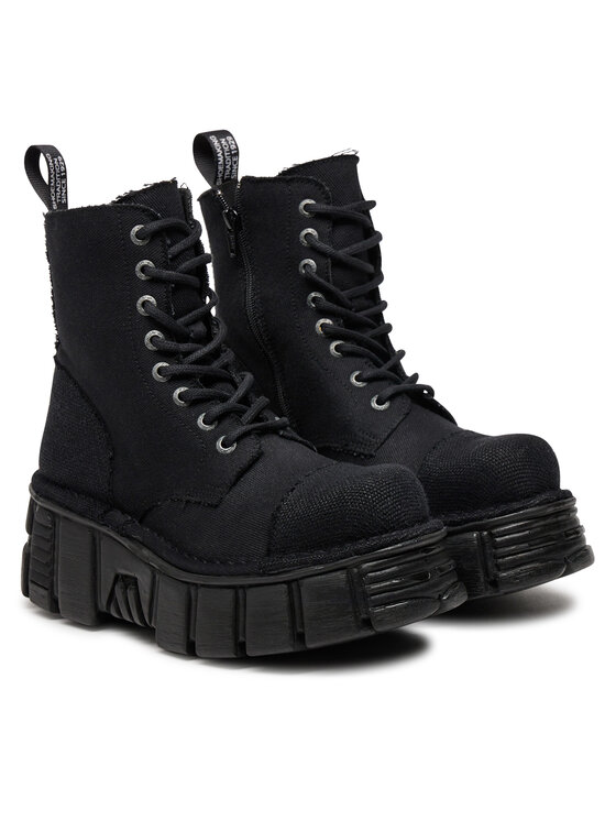 NEW ROCK NEW ROCK Schnürstiefel M-MILI083C-RC7 Schwarz
