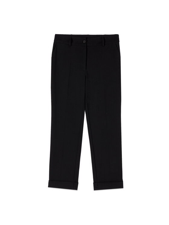 Oltre Oltre Spodnie materiałowe P079R209294N033 Czarny Regular Fit
