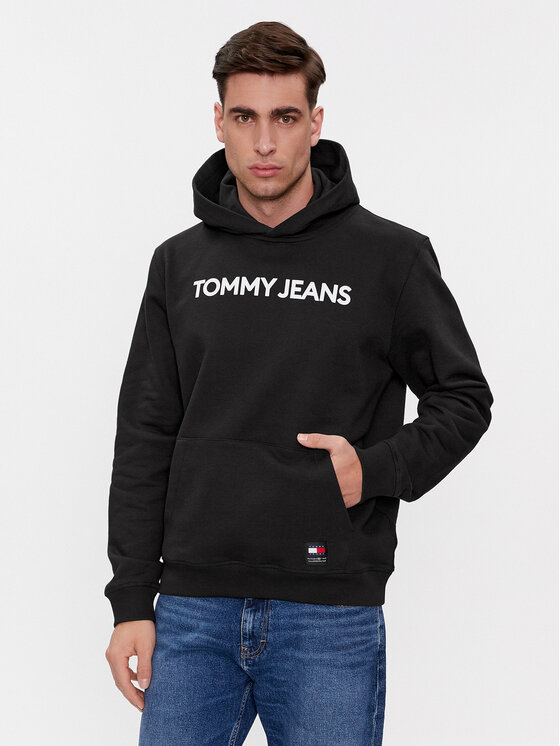 Tommy Jeans Džemperis ar kapuci Bold Classics DM0DM18413 Melns Regular Fit