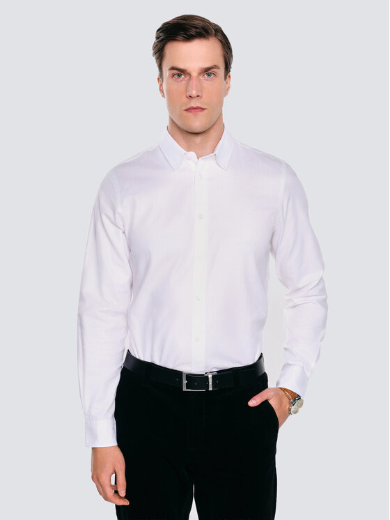 BIG STAR BIG STAR Koszula GUBERNO Biały Slim Fit