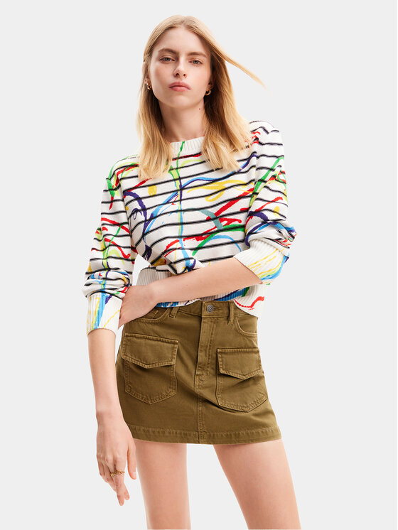 Desigual Pulover Trazis 24SWJF46 Colorat Regular Fit