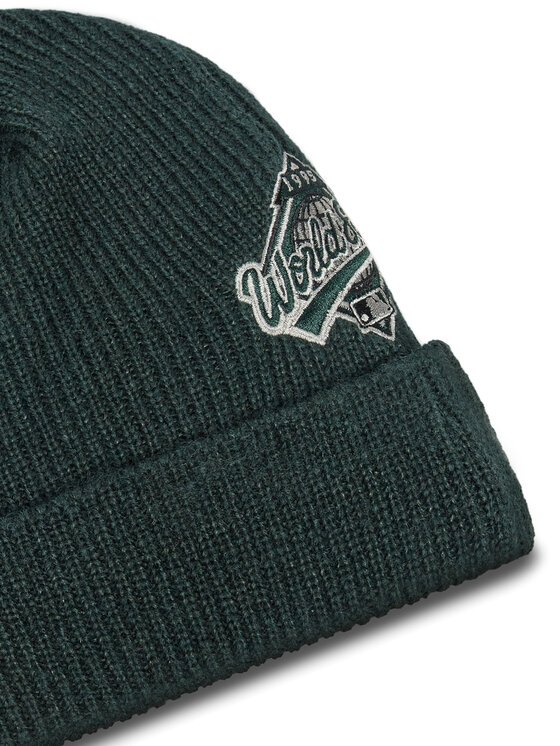 New Era New Era Czapka Atlanta Braves World Series Patch Cuff Knit Beanie 60580730 Zielony