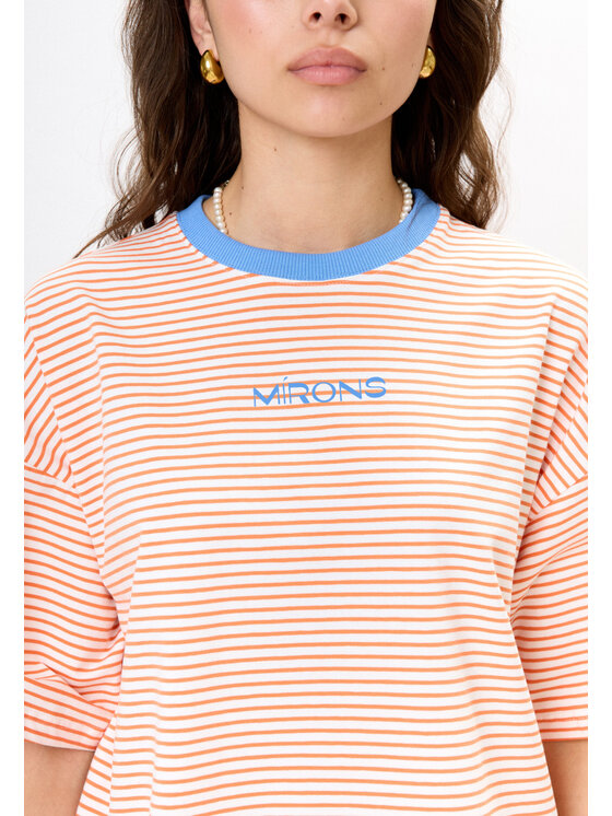 Mirons Mirons T-Shirt Print Biały Oversize