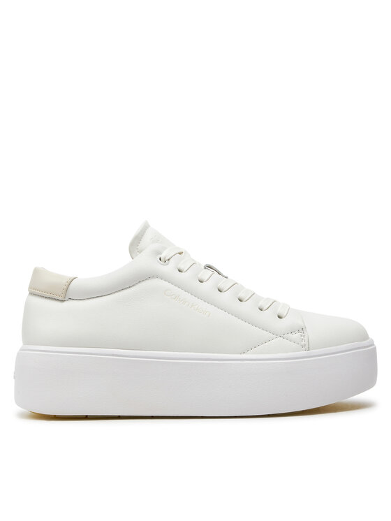 Sneakers Calvin Klein Flatform Cupsole Lace Up Lth HW0HW01892 Alb