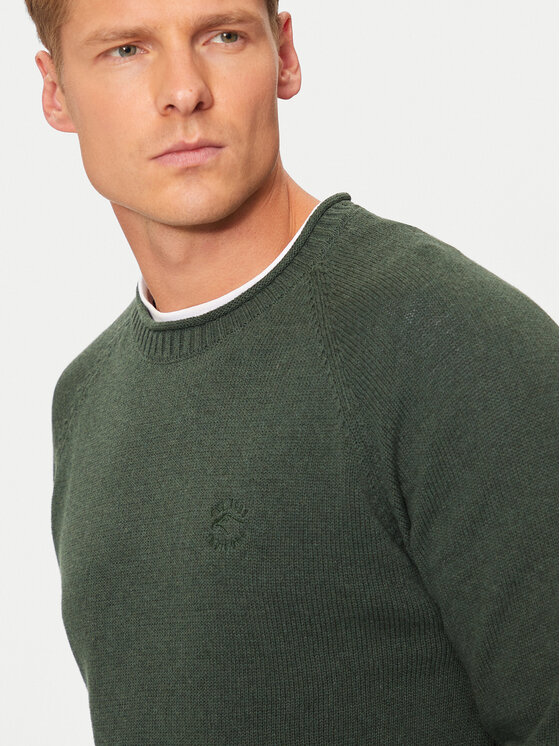 INDICODE INDICODE Megztinis Santorino 35-718 Žalia Regular Fit