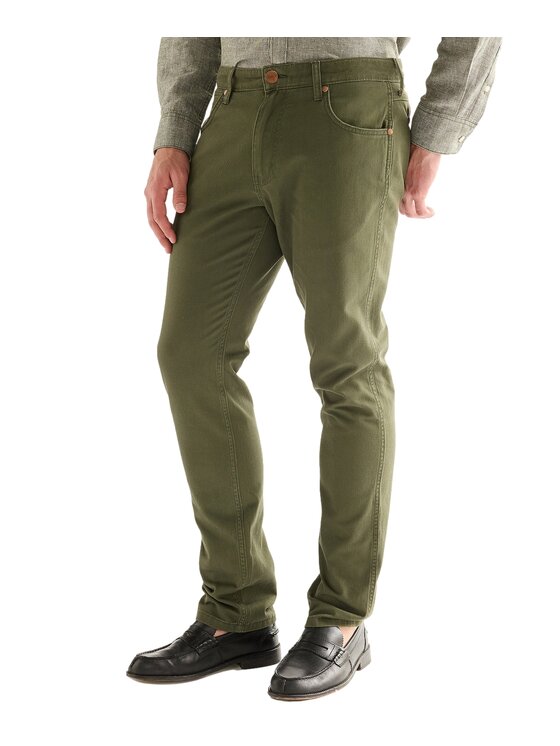 Wrangler Wrangler Spodnie materiałowe 112378997 Zielony Regular Fit