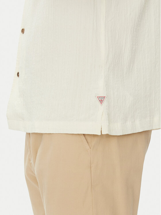 Guess Guess Hemd M5GH67 WH340 Écru Regular Fit