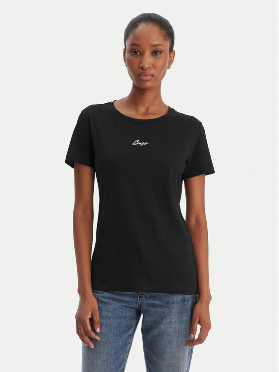 BOSS BOSS Tričko Elove 50554696 Čierna Slim Fit