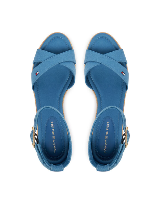 Tommy Hilfiger Tommy Hilfiger Espadrilles Hemp Crossover Strap Wedge Espadrilles FW0FW09332 Blau