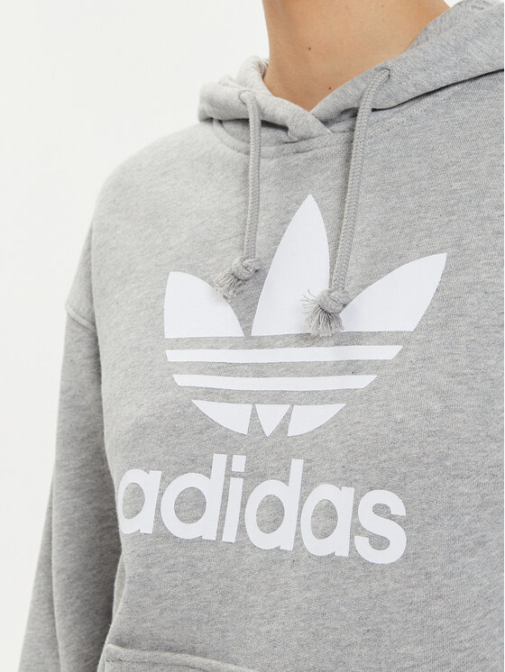 adidas Sweatshirt Trefoil Hoodie IB7437 Grau Regular Fit Modivo