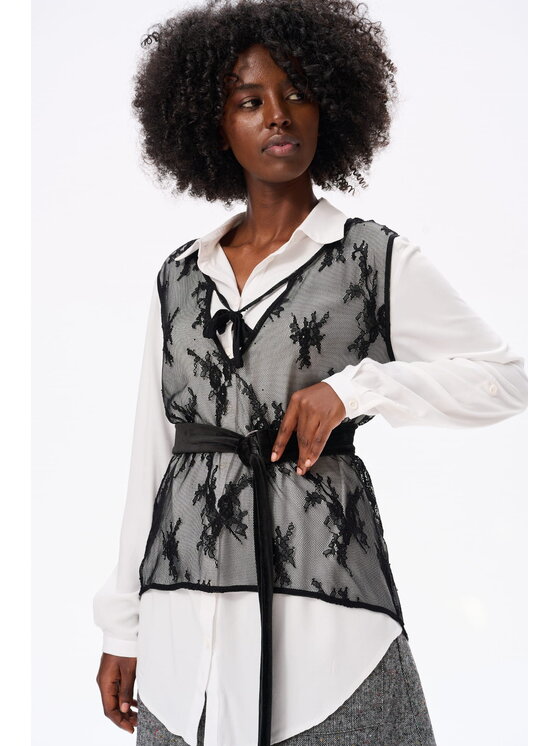 blue shadow blue shadow Top Persil Czarny Regular Fit